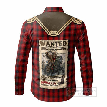 MacIver (McIver) Tartan Long Sleeve Button Shirts Bigfoot Riding The Kelpie Monster