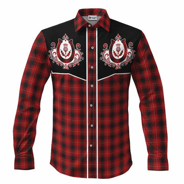 MacIver (McIver) Tartan Long Sleeve Button Shirts Horseshoe Ornament Men's Shirt S - Tartan Vibes Clothing