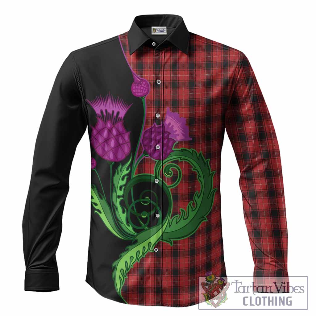 MacIver (McIver) Tartan Long Sleeve Button Shirts Traditional Scottish Thistle