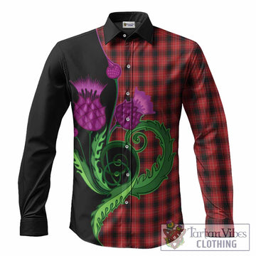 MacIver (McIver) Tartan Long Sleeve Button Shirts Traditional Scottish Thistle