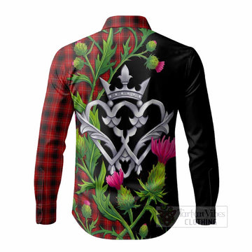 MacIver (McIver) Tartan Luckenbooth Long Sleeve Button Shirts Silver Heart Crown Thistle Floral - Tartan Vibes Clothing