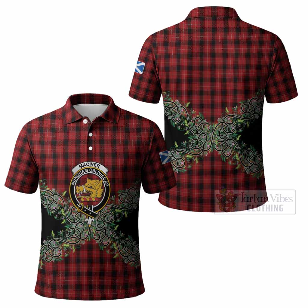 MacIver (McIver) Tartan Polo Shirt Thistle Scottish Spirit
