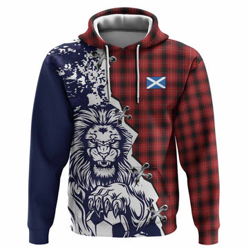 MacIver (McIver) Tartan Scottish Hoodie Angry Lion With Soccer Ball Style