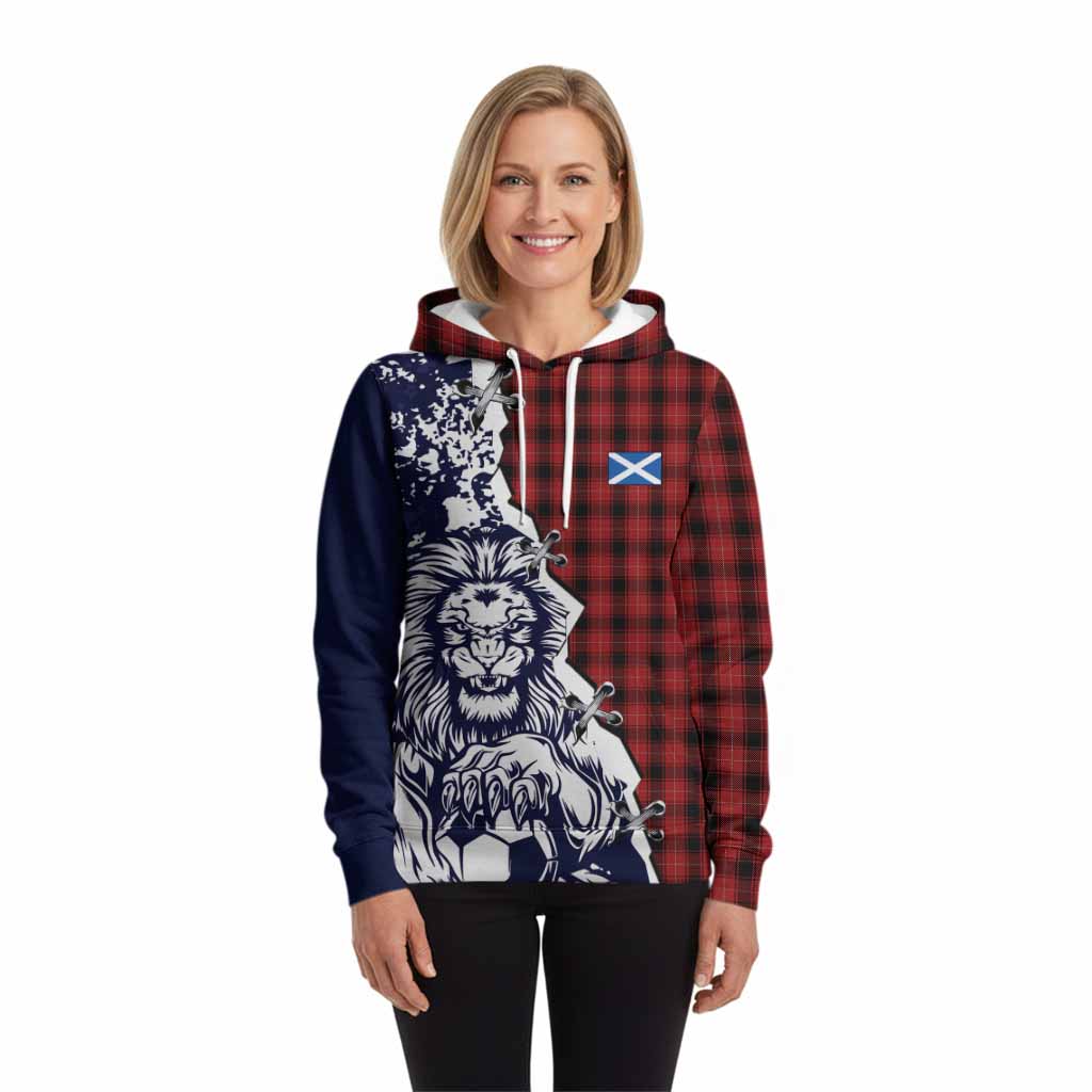 MacIver (McIver) Tartan Scottish Hoodie Angry Lion With Soccer Ball Style