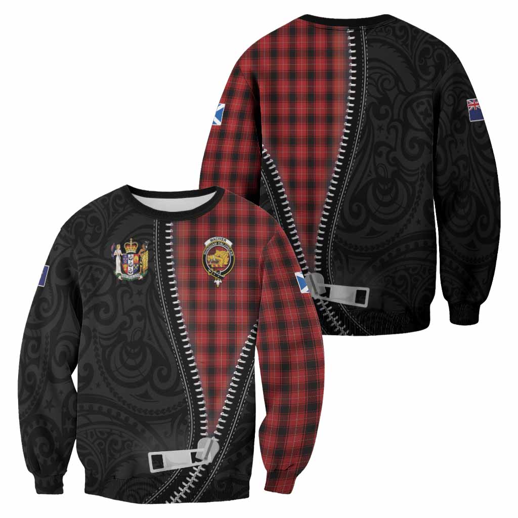 MacIver (McIver) Tartan Sweatshirt New Zealand Pattern Unique Zipper Stylized