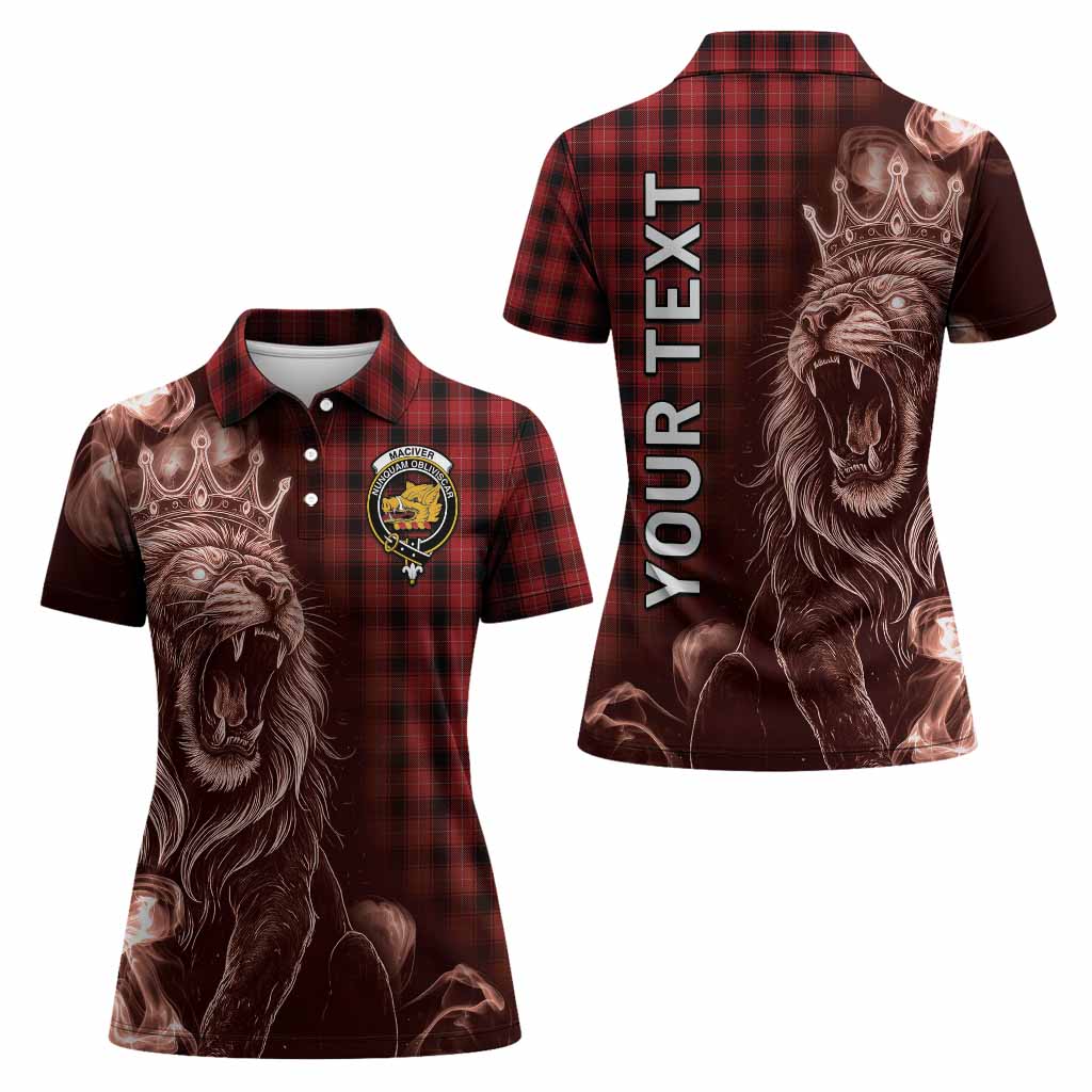 MacIver (McIver) Tartan Women Polo Shirt Roaring Lion Heritage