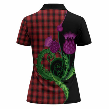 MacIver (McIver) Tartan Women Polo Shirt Traditional Scottish Thistle
