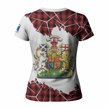 MacIver (McIver) Tartan Women T shirt with Family Crest and Lion Rampant Grunge Style