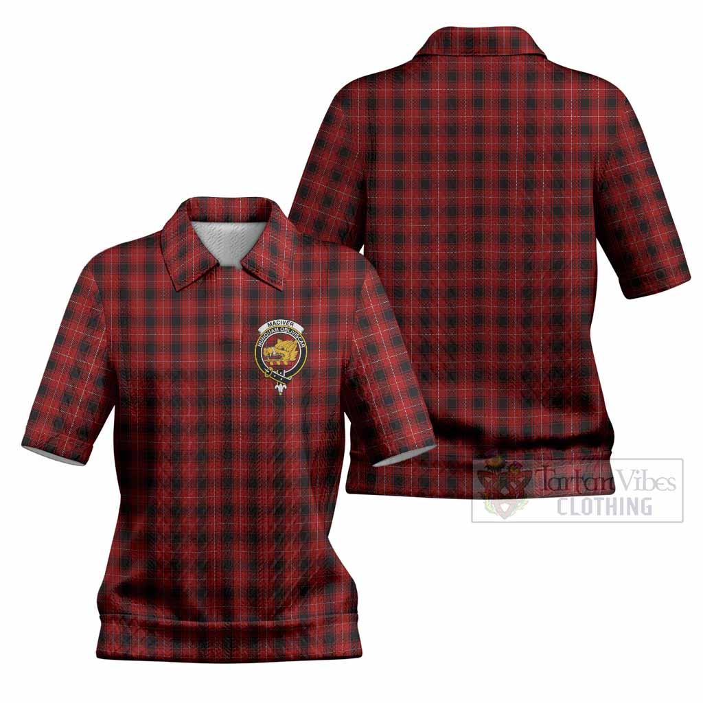 MacIver (McIver) Tartan Women’s Polo Sweater Top with Family Crest