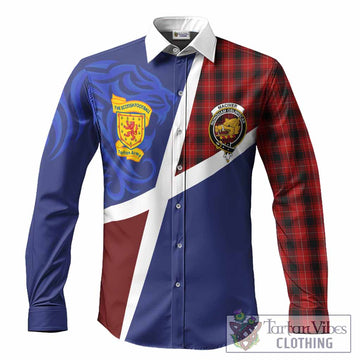 MacIver (McIver) The Scottish Football Crest Long Sleeve Button Shirts Lion-Tartan Army