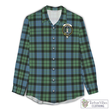 MacKay Ancient Tartan Womens Casual Shirt with Family Crest