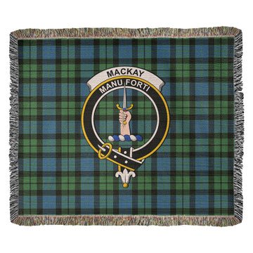 MacKay Ancient Tartan Woven Blanket with Family Crest