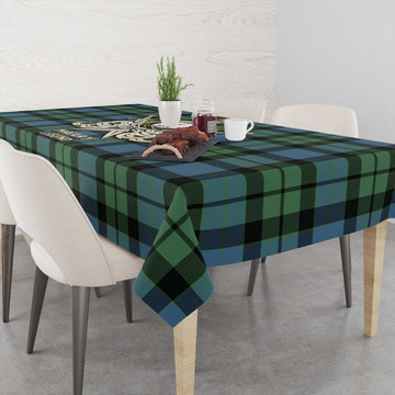 MacKay Ancient Tartan Tablecloth with Clan Crest and the Golden Sword of Courageous Legacy