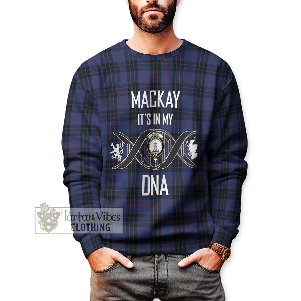Tartan Vibes Clothing MacKay Blue #02 Tartan Sweatshirt with Family Crest DNA In Me Style