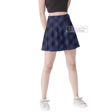 MacKay Blue #02 Tartan Women's Plated Mini Skirt