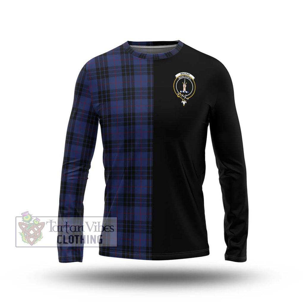 Tartan Vibes Clothing MacKay Blue #02 Tartan Long Sleeve T-Shirt with Family Crest and Half Of Me Style