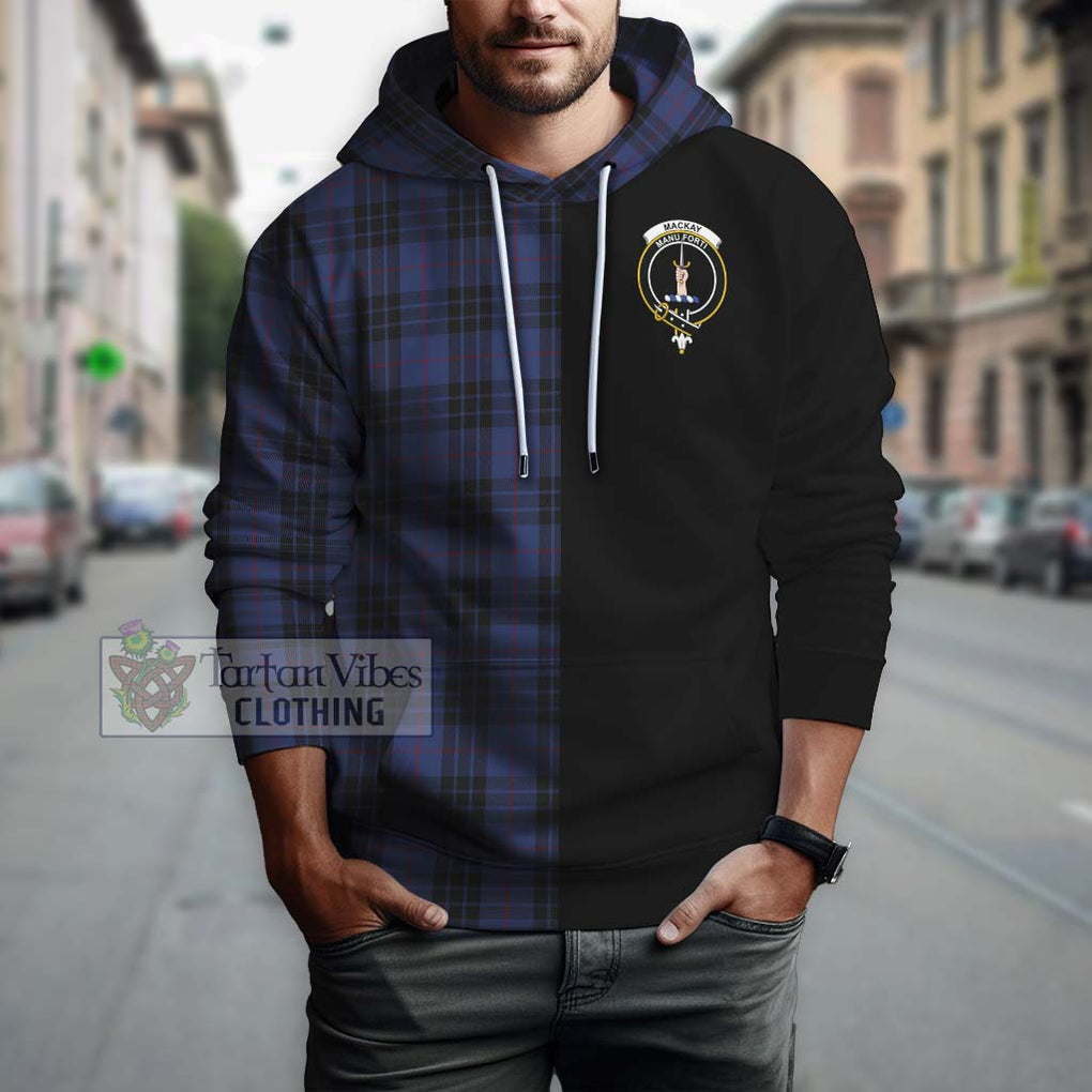 Tartan Vibes Clothing MacKay Blue #02 Tartan Hoodie with Family Crest and Half Of Me Style