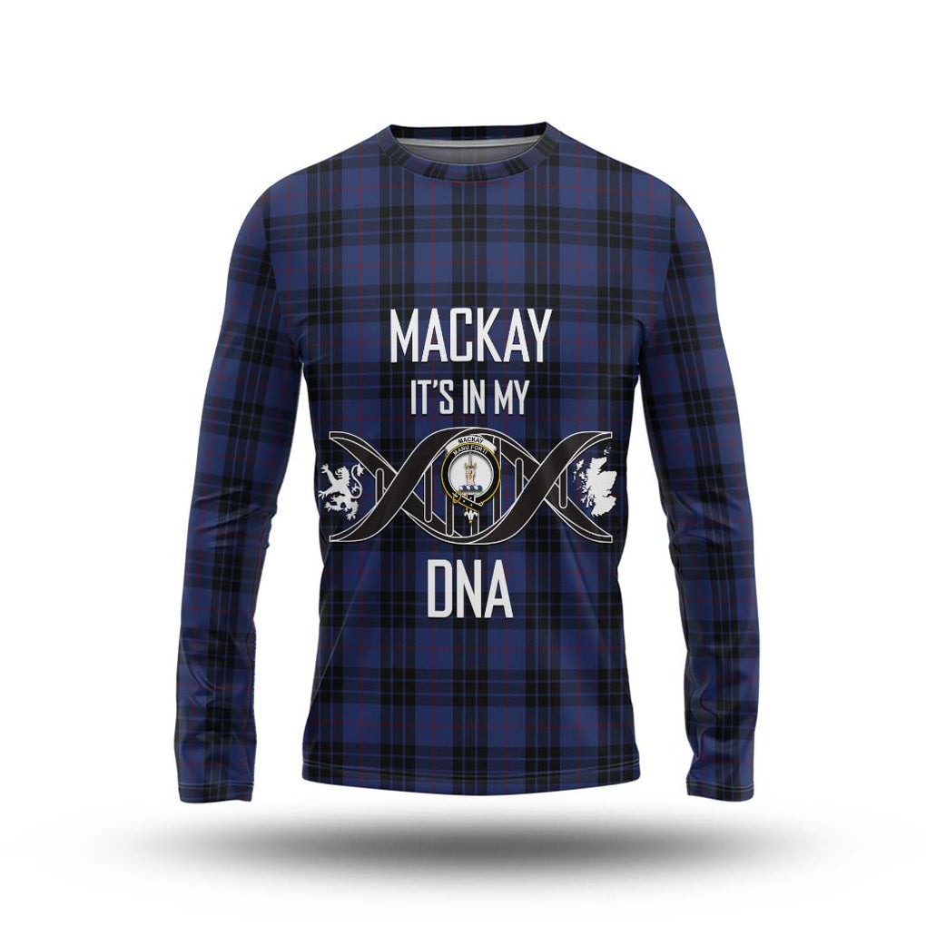 Tartan Vibes Clothing MacKay Blue #02 Tartan Long Sleeve T-Shirt with Family Crest DNA In Me Style