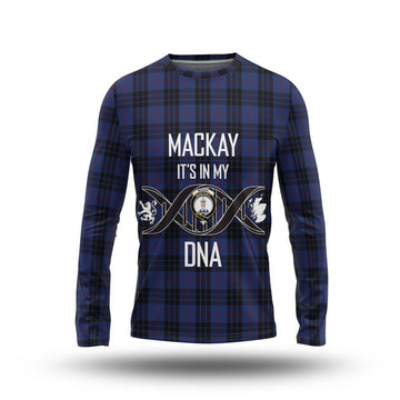 Tartan Vibes Clothing MacKay Blue #02 Tartan Long Sleeve T-Shirt with Family Crest DNA In Me Style