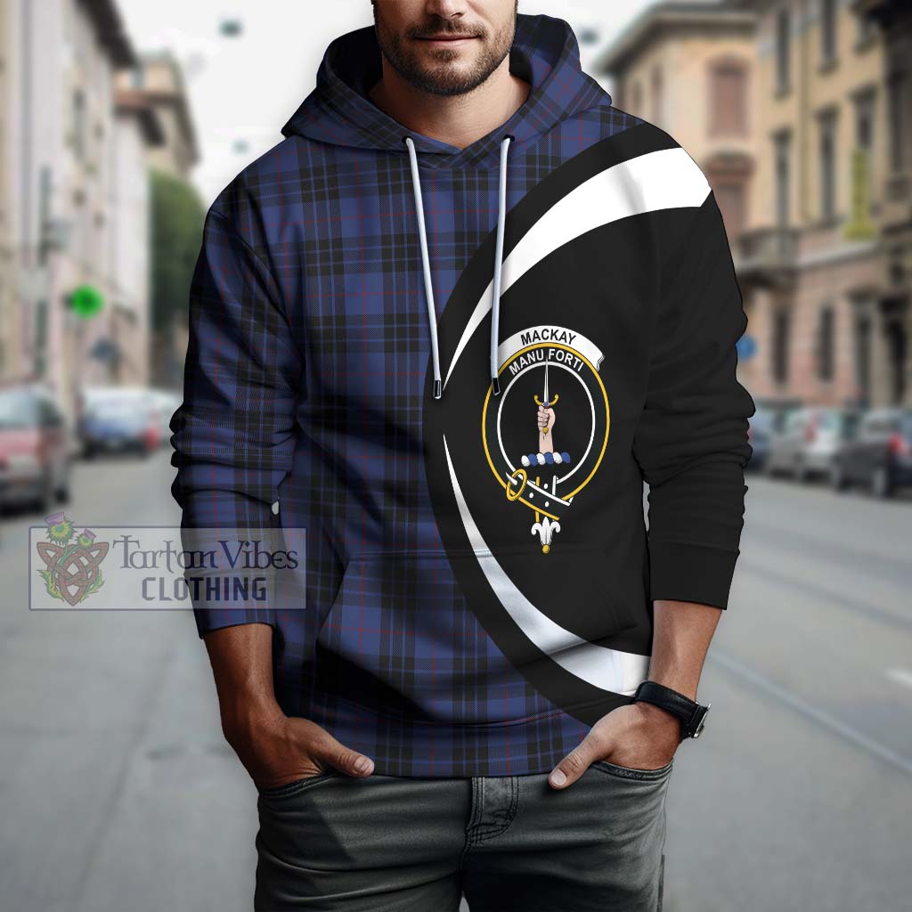 Tartan Vibes Clothing MacKay Blue #02 Tartan Hoodie with Family Crest Circle Style