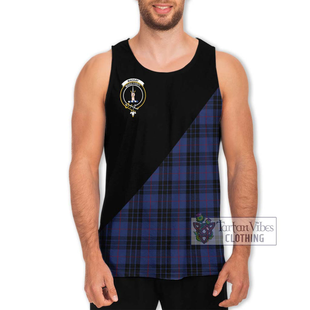 Tartan Vibes Clothing MacKay Blue #02 Tartan Men's Tank Top with Family Crest and Military Logo Style