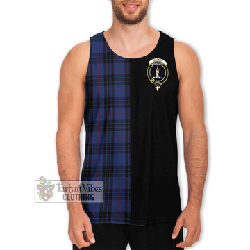 Tartan Vibes Clothing MacKay Blue #02 Tartan Men's Tank Top with Family Crest and Half Of Me Style