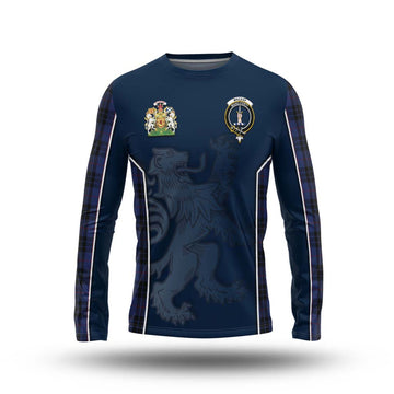 Tartan Vibes Clothing MacKay Blue #02 Tartan Long Sleeve T-Shirt with Family Crest and Lion Rampant Vibes Sport Style