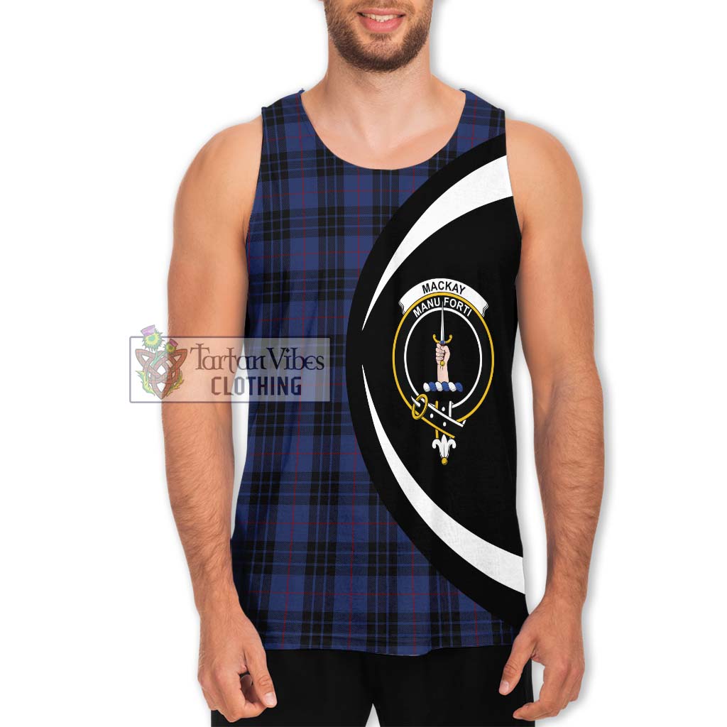 Tartan Vibes Clothing MacKay Blue #02 Tartan Men's Tank Top with Family Crest Circle Style