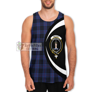 Tartan Vibes Clothing MacKay Blue #02 Tartan Men's Tank Top with Family Crest Circle Style