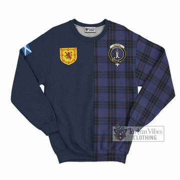 Tartan Vibes Clothing MacKay Blue #02 Tartan Sweatshirt with Scottish Lion Royal Arm Half Style