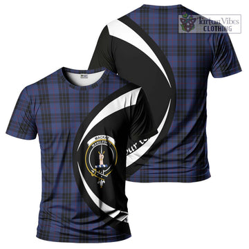 Tartan Vibes Clothing MacKay Blue #02 Tartan T-Shirt with Family Crest Circle Style