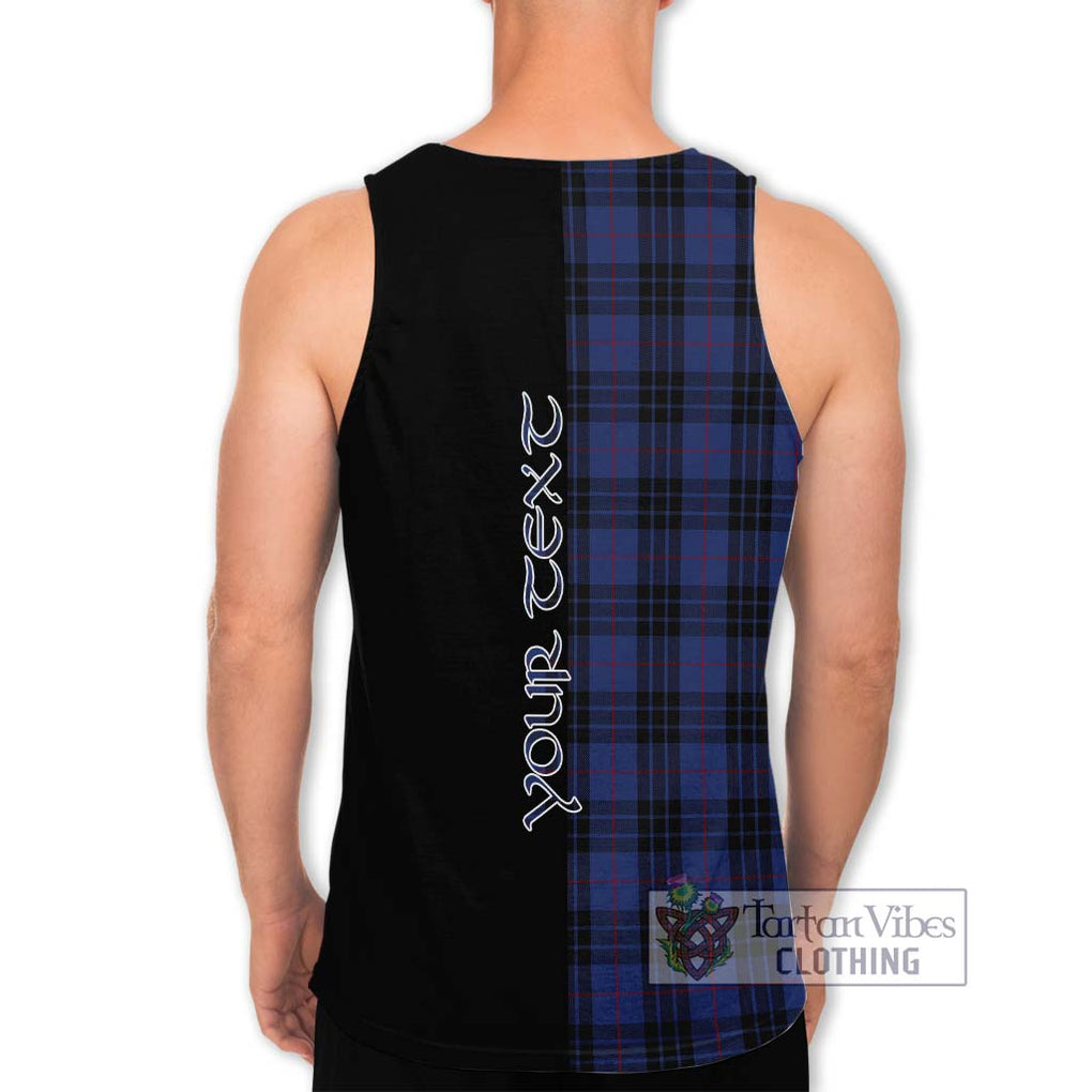 Tartan Vibes Clothing MacKay Blue #02 Tartan Men's Tank Top with Family Crest and Half Of Me Style