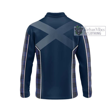 MacKay Blue #02 Tartan Long Sleeve Polo Shirt with Family Crest and Lion Rampant Vibes Sport Style