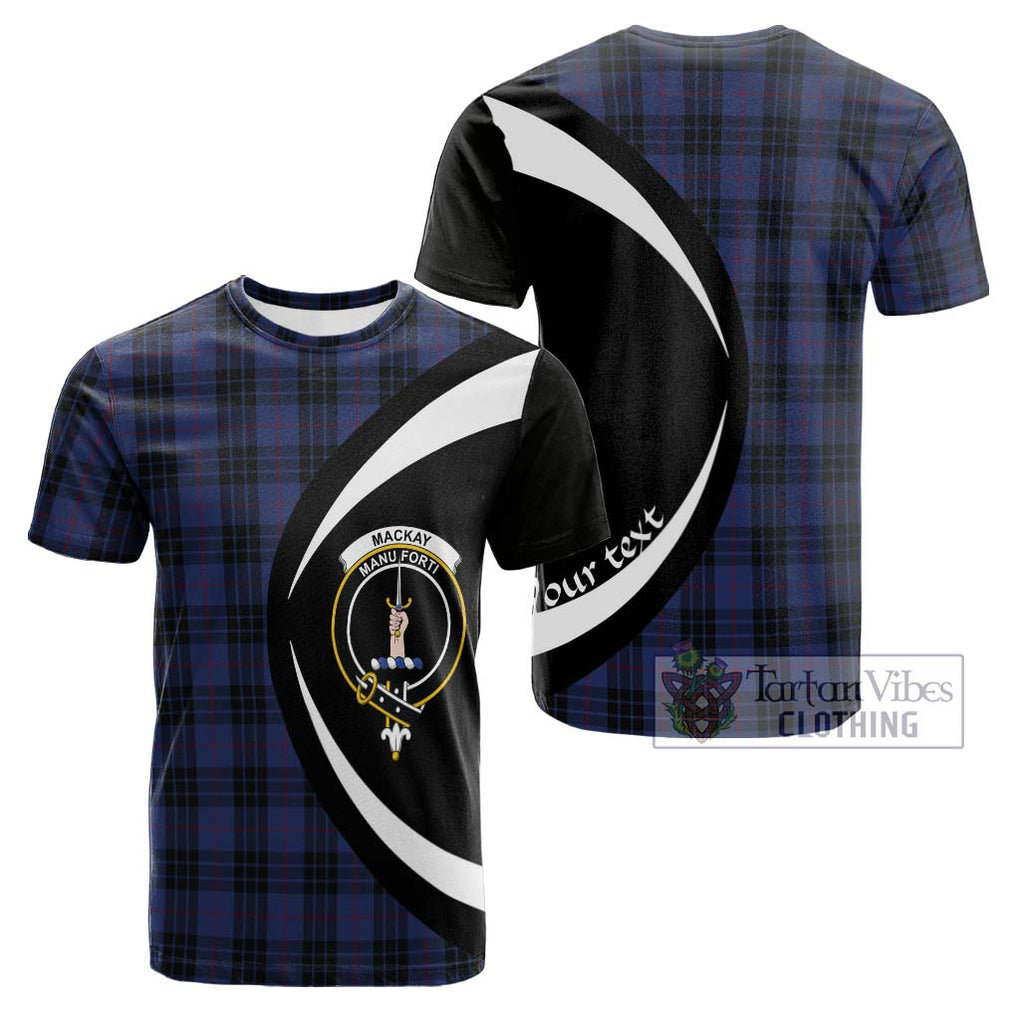 Tartan Vibes Clothing MacKay Blue #02 Tartan Cotton T-shirt with Family Crest Circle Style