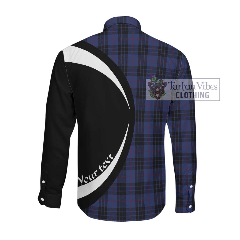 Tartan Vibes Clothing MacKay Blue #02 Tartan Long Sleeve Button Up with Family Crest Circle Style