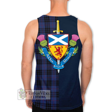 Tartan Vibes Clothing MacKay Blue #02 Tartan Men's Tank Top with Scottish Lion Royal Arm Half Style