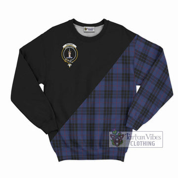 Tartan Vibes Clothing MacKay Blue #02 Tartan Sweatshirt with Family Crest and Military Logo Style