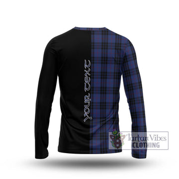Tartan Vibes Clothing MacKay Blue #02 Tartan Long Sleeve T-Shirt with Family Crest and Half Of Me Style