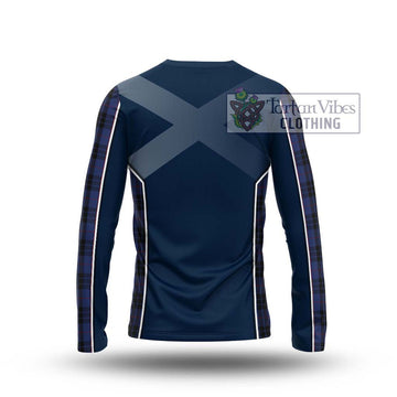Tartan Vibes Clothing MacKay Blue #02 Tartan Long Sleeve T-Shirt with Family Crest and Lion Rampant Vibes Sport Style
