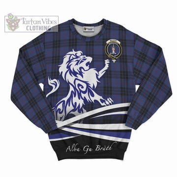 Tartan Vibes Clothing MacKay Blue #02 Tartan Sweatshirt with Alba Gu Brath Regal Lion Emblem