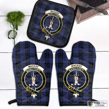 Tartan Vibes Clothing MacKay Blue #02 Tartan Combo Oven Mitt & Pot-Holder with Family Crest