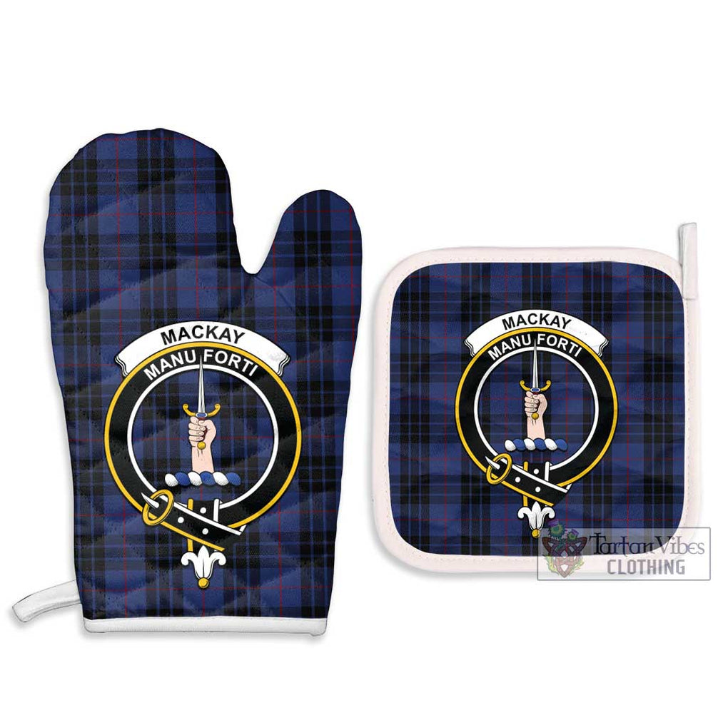 Tartan Vibes Clothing MacKay Blue #02 Tartan Combo Oven Mitt & Pot-Holder with Family Crest