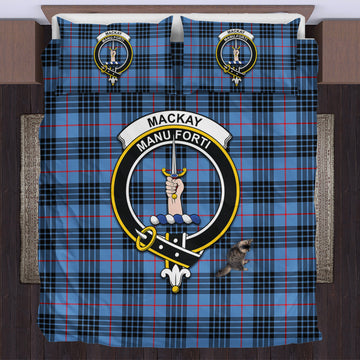MacKay Blue Tartan Bedding Set with Family Crest