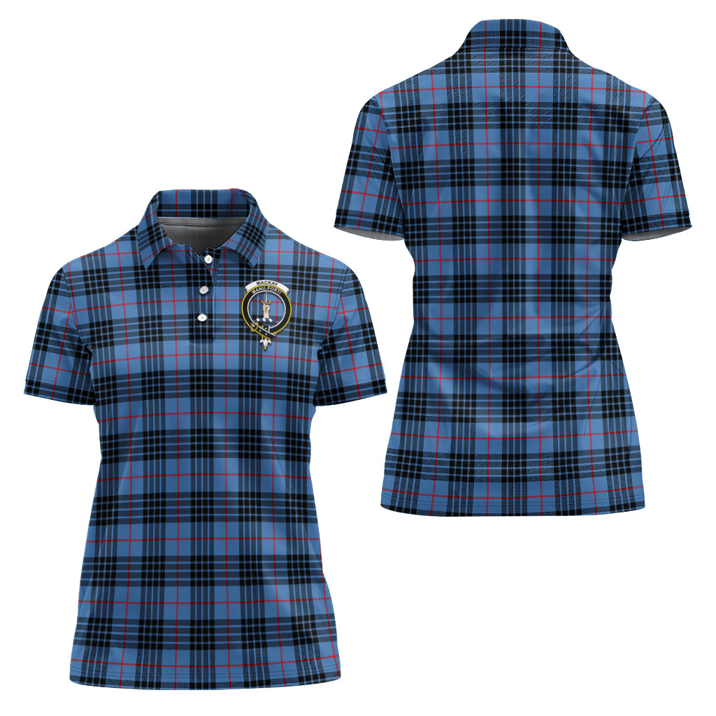 mackay-blue-tartan-polo-shirt-with-family-crest-for-women
