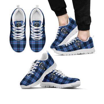 MacKay Blue Tartan Sneakers with Family Crest