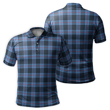 MacKay Blue Tartan Mens Polo Shirt