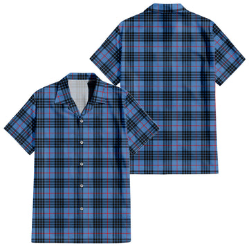 MacKay Blue Tartan Short Sleeve Button Down Shirt