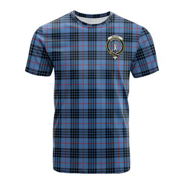 MacKay Blue Tartan T-Shirt with Family Crest