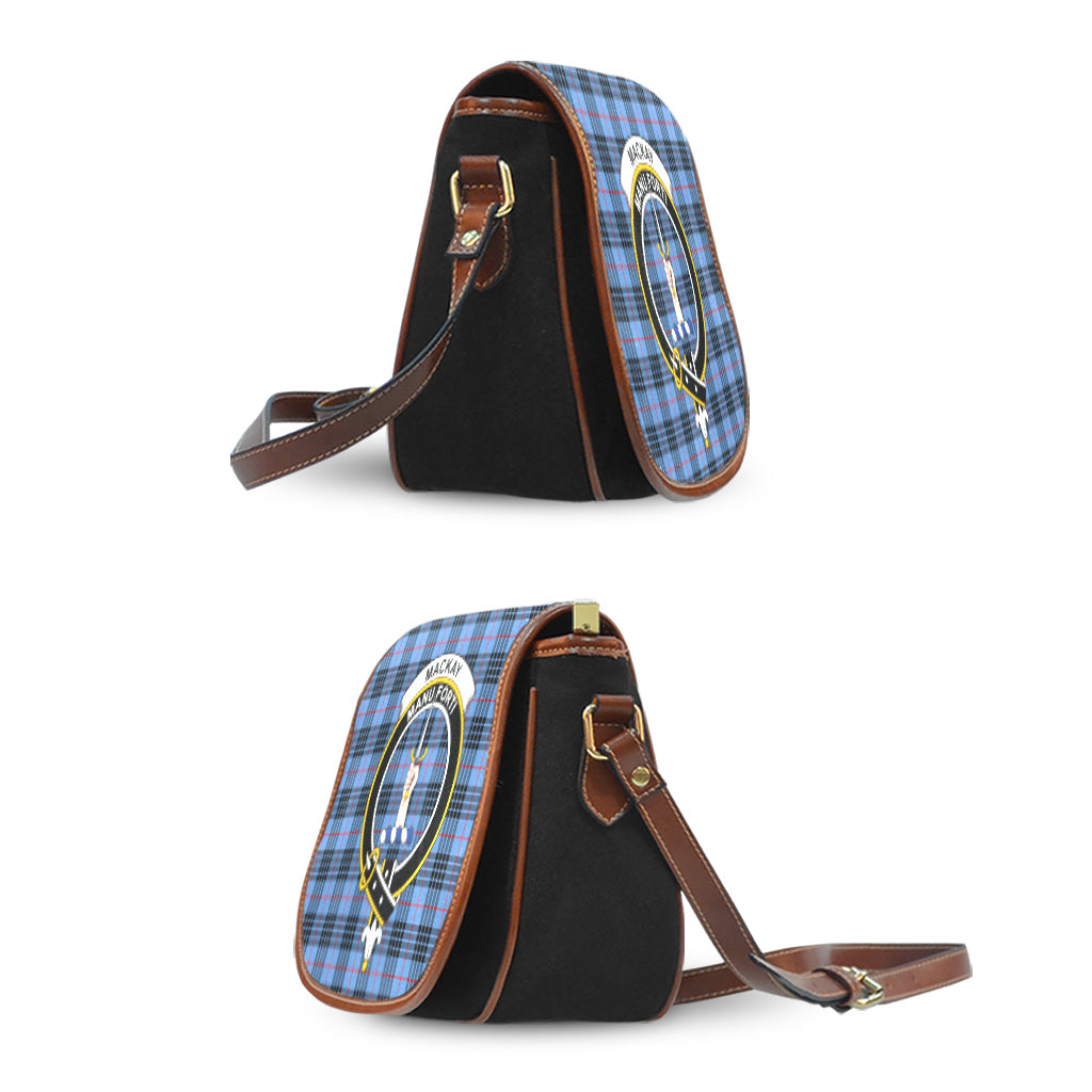 mackay-blue-tartan-saddle-bag-with-family-crest