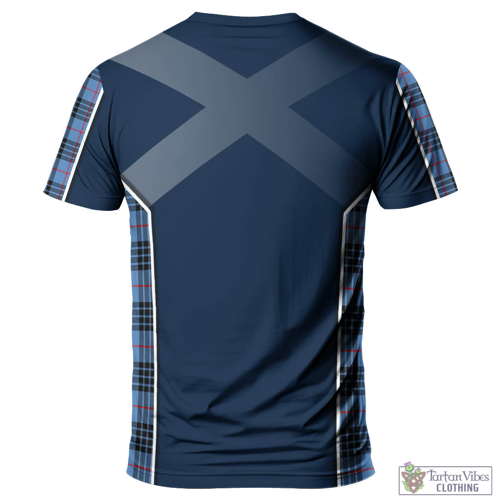 Tartan Vibes Clothing MacKay Blue Tartan T-Shirt with Family Crest and Lion Rampant Vibes Sport Style